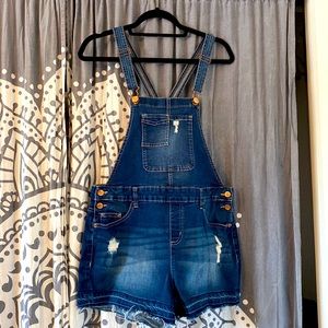 Denim Overall Shorts